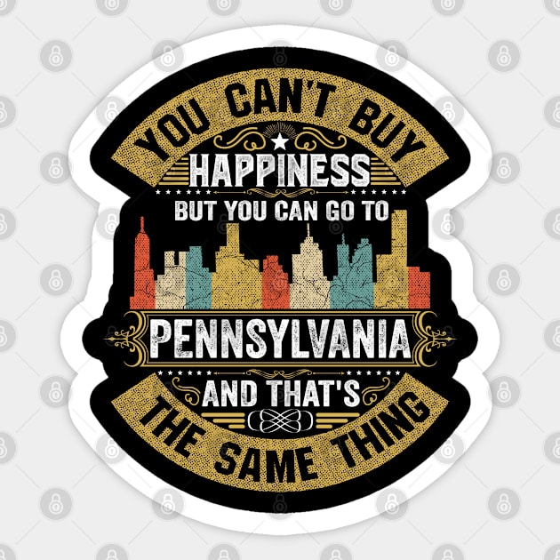 Pennsylvania State Flag I Love Pennsylvania Strong Home Native Pennsylvania Map Sticker by BestSellerDesign